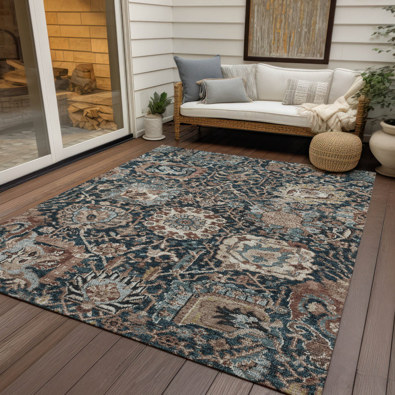 Tapis d'intérieur / extérieur brun Vionith , 10 pi x 14 pi