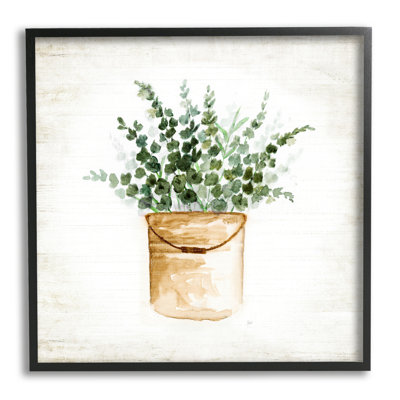 bb-140-Framed " Rustic Eucalyptus Planter " Print
