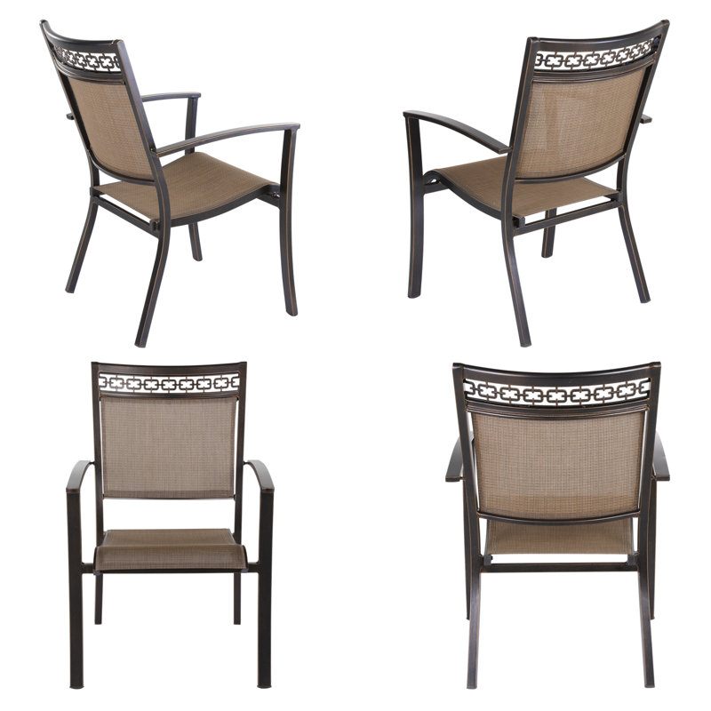 4 pièces de chaises de patio en aluminium pour l'extérieur, résistant à la rouille, aux rayons UV et aux intempéries