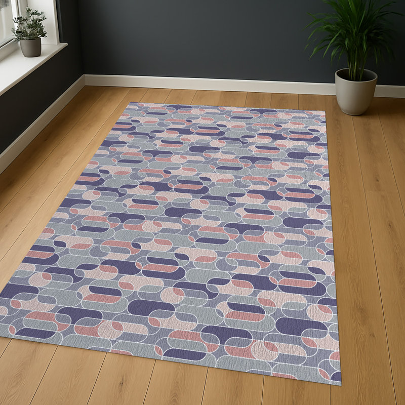 Geometric Area Rug, Runner 70 x 140 cm