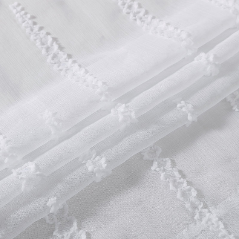 Juvenile Solid Sheer Rod Pocket Curtain Panels, White