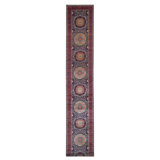 Hand Knotted Wool Area Rug in Navy And Red