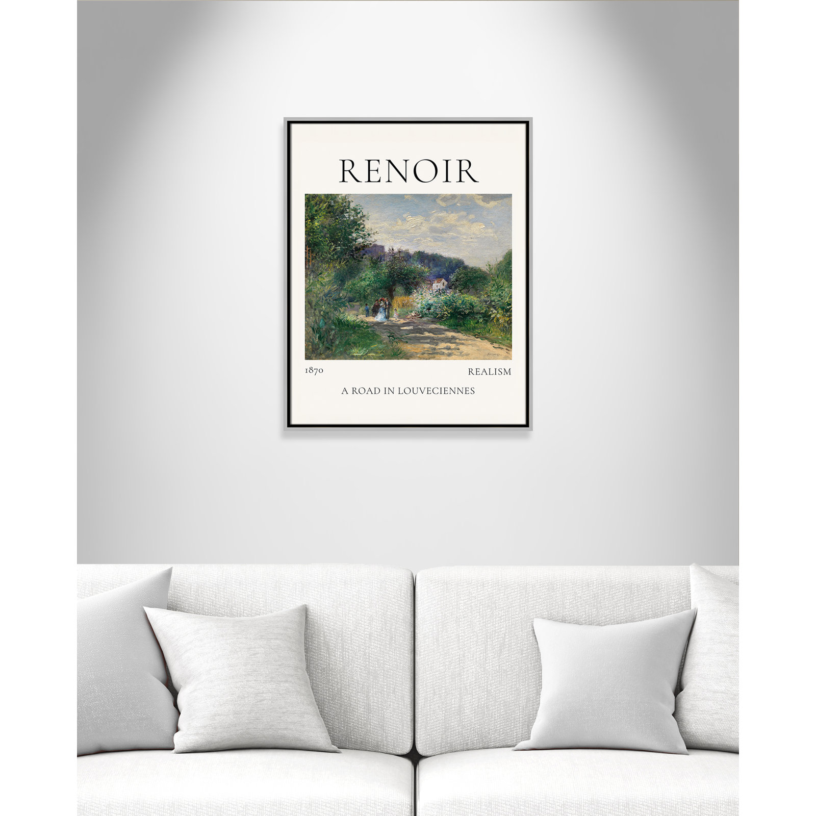 Old Masters Collection "A Road in Louveciennes" Print, No, 29.5" H x 23.5" W x 2" D, Silver Floater Frame