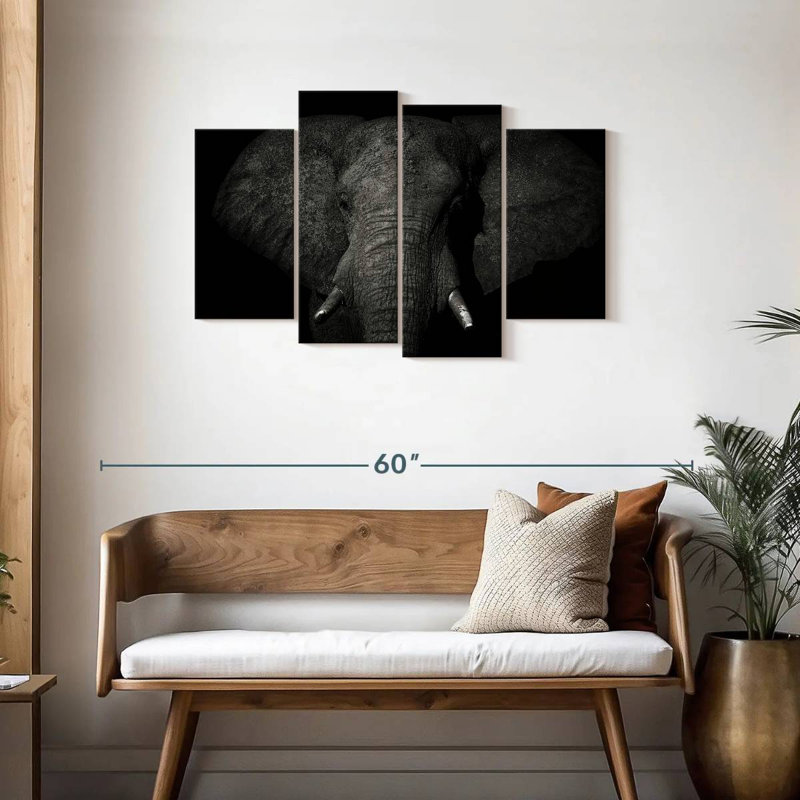 Brampt Mud Covered Elephant, 27'' H x 43'' W