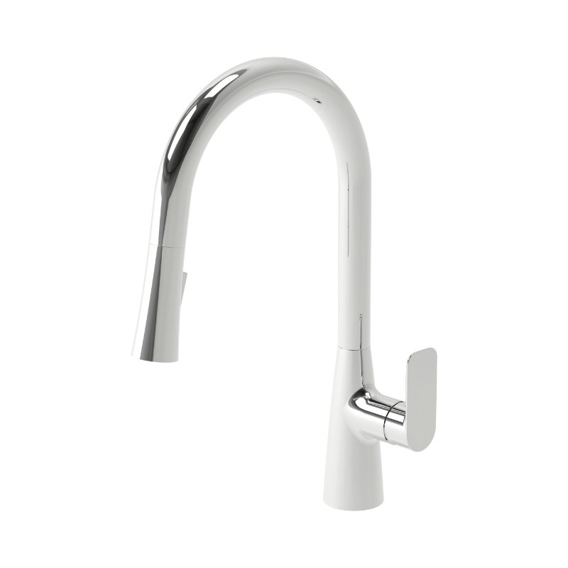 Robinet de cuisine moderne rétractable à poignée simple Craftx VIBE, Chrome poli