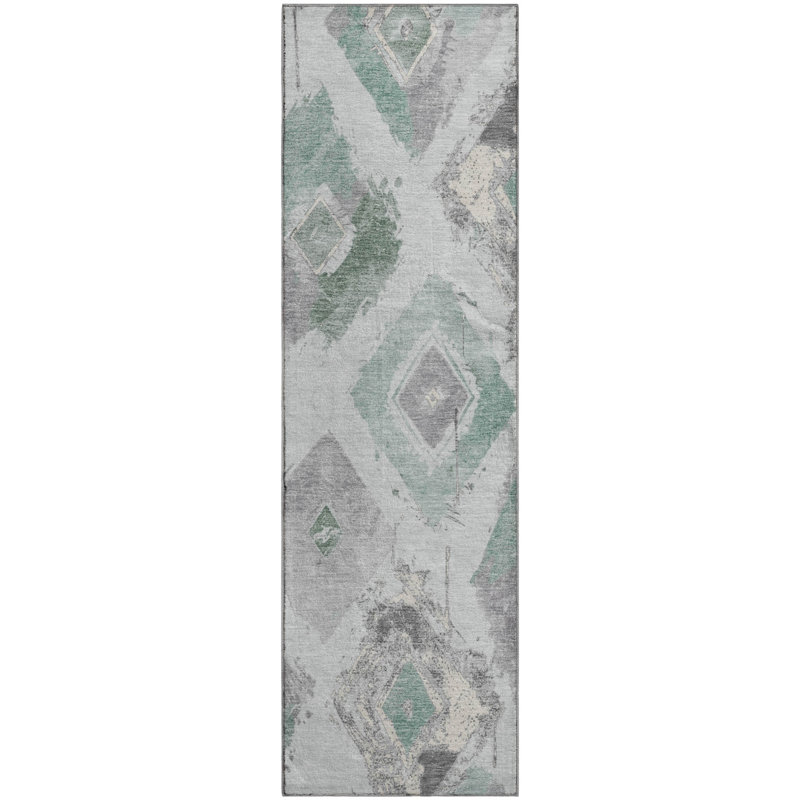 Premium Machine Washable Varasteh AMF1669 Diamonds Rug, Runner 2'3" x 7'6"