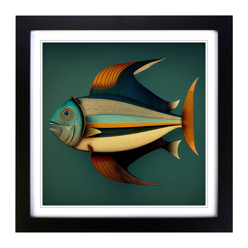 Single Picture Frame Print on Wood, Black