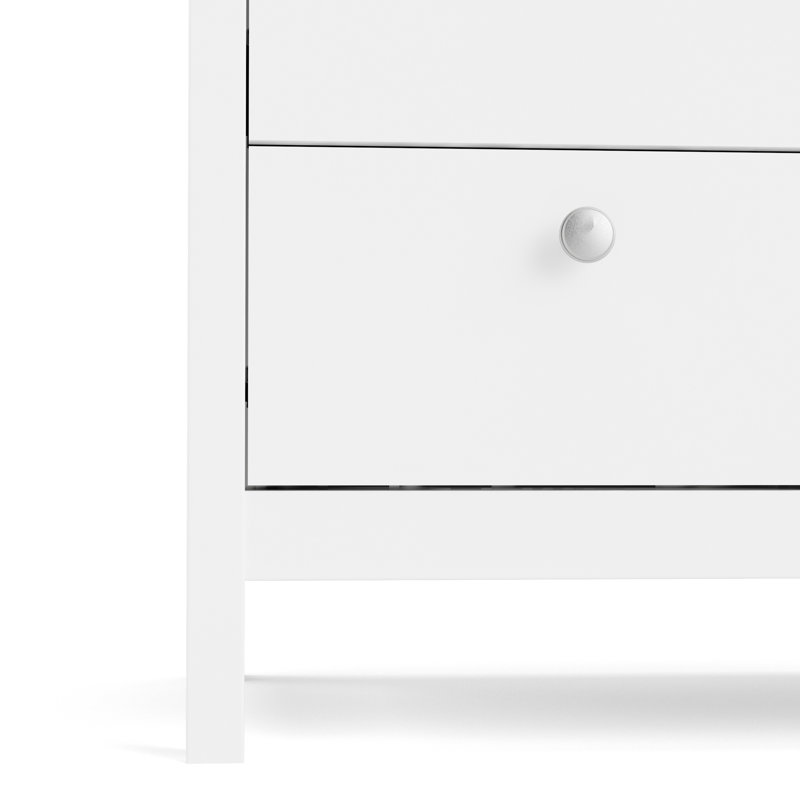 Commode 5 tiroirs Cotham, Blanc