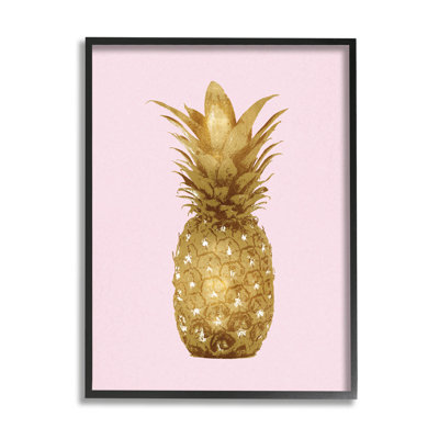 " Golden Glam Pineapple Fruit Over Pink "