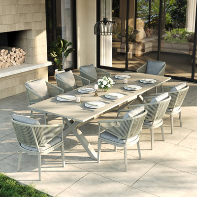 8 - Person Rectangular Outdoor Dining Set With Cushions