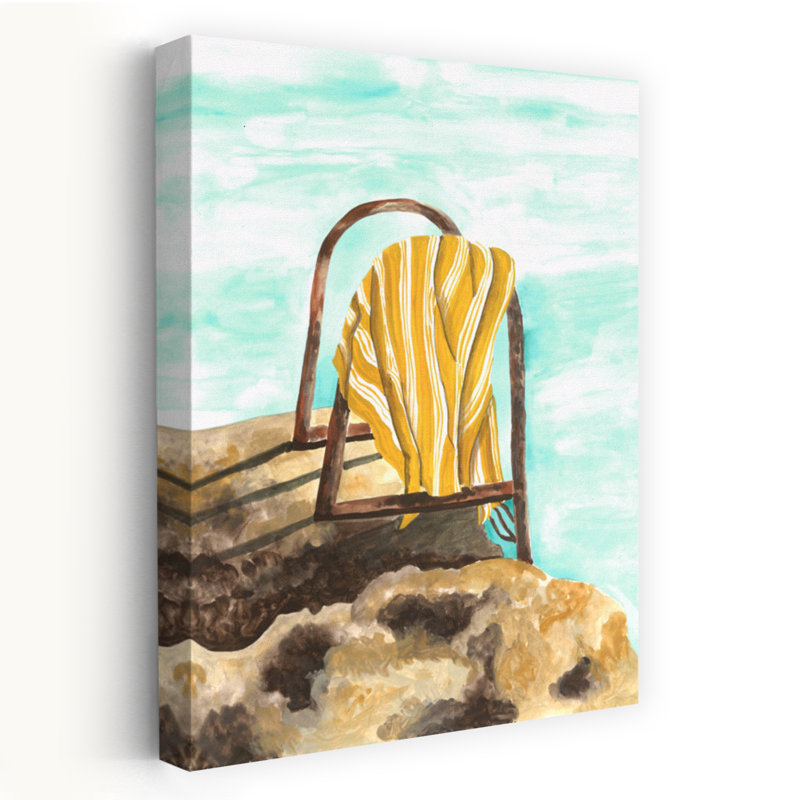 «Coastal Beach serviette» serein abstrait art mural côtier contemporain, H 60 po x l 40 po