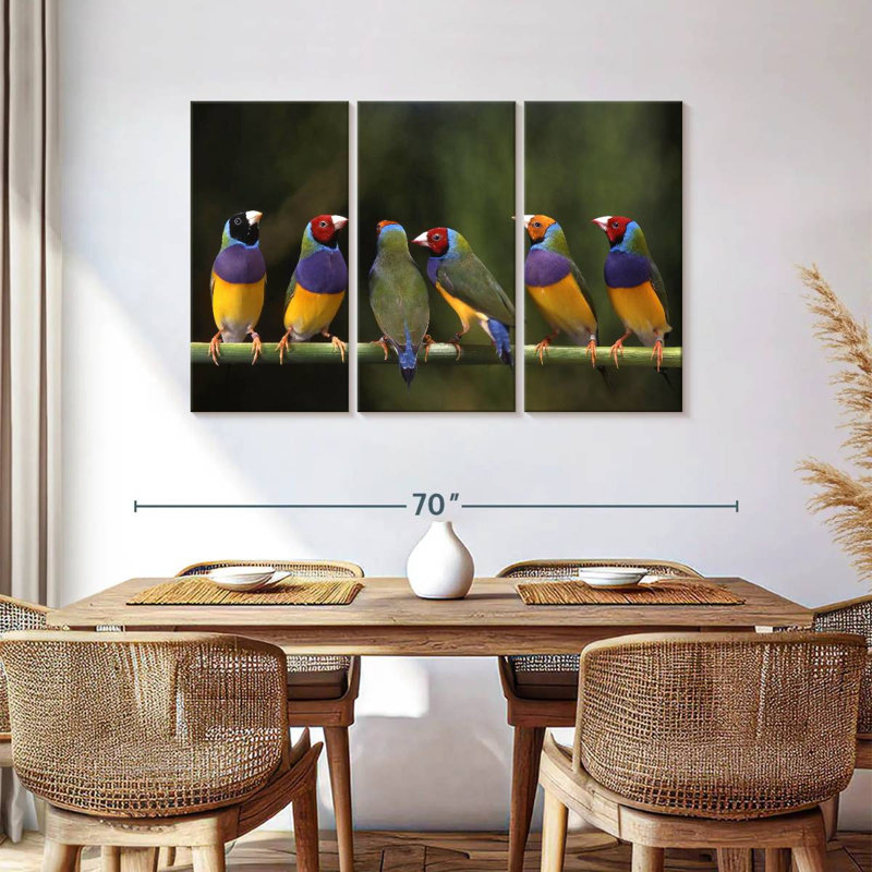 Gouldian Finch I, 36" H x 57" W