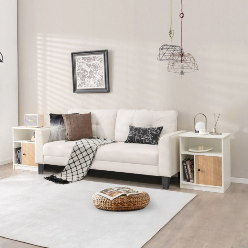 Table de bout avec tables de bout et tablettes de rangement Ebern Designs