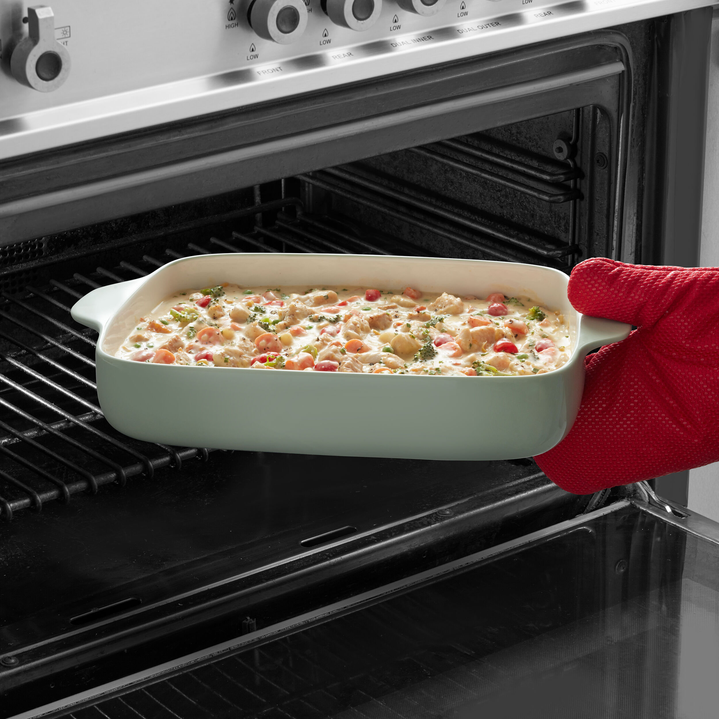 KitchenAid® Vitrified Stoneware Rectangular Baker, 4.5-Quart, Pistachio & Reviews | Perigold