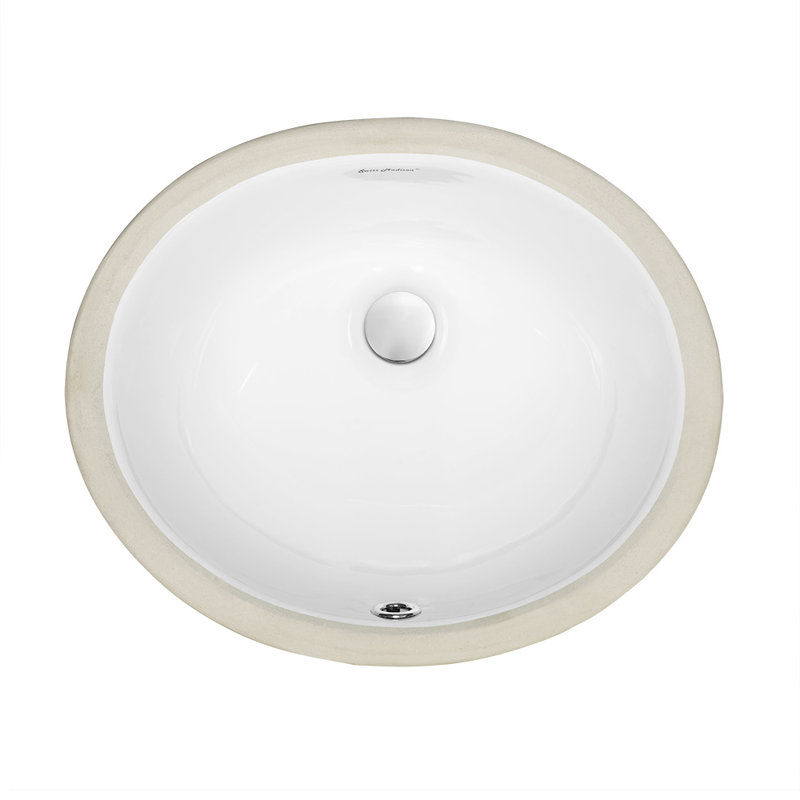 Lavabo de salle de bain encastré en céramique avec trop-plein Plaisir®