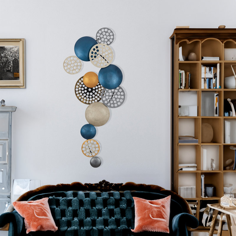 Hand-Painted Decorative Metal Wall Accessory, 35.4 x 3.1 x 16.5 inches | 100% Metal Construction (Thickness: 0.03 inches) | Unique Color Variations, Perfect for Home Decor, Stylish and Durable Design