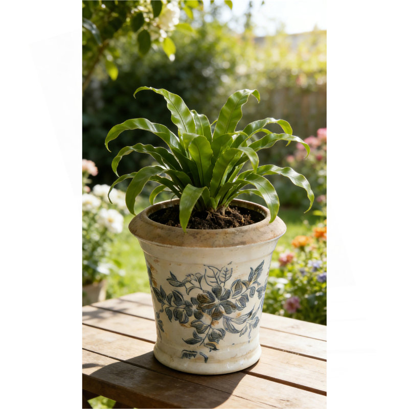 Jardinière en céramique 5,3 x 5,3 x 5,1 po avec motif floral, ensemble de 4