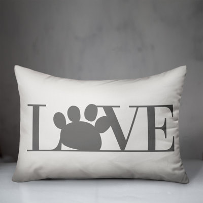  Love Paw Print Lumbar Pillow