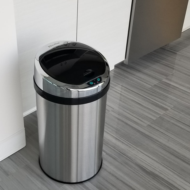 8 Gallon Brushed Stainless Steel Touchless Trash Can