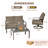 4 Pieces Metal Outdoor Conversation Set With 2 Hand-Woven Rope Swivel Rocking Chairs-776517672