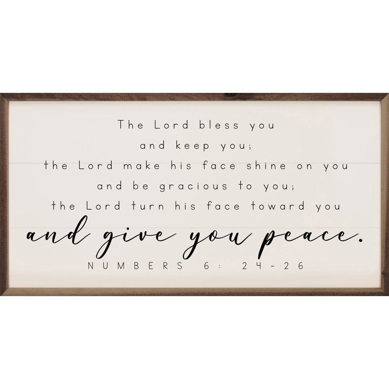 And Give You Peace Numbers 6 24 26 White, 12" H x 24" W