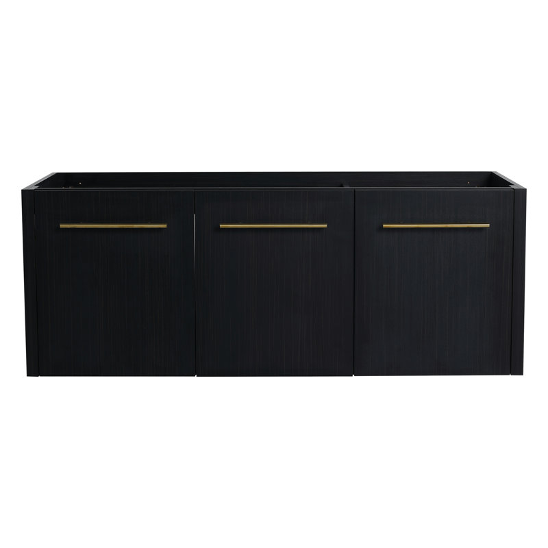 Meuble-lavabo de 48 po - Châtaignier noir mural, élégant et fonctionnel avec espace de rangement généreux, options de style contemporain