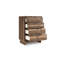 Commode haute Lina, 4 tiroirs intégrés, bois naturel brun