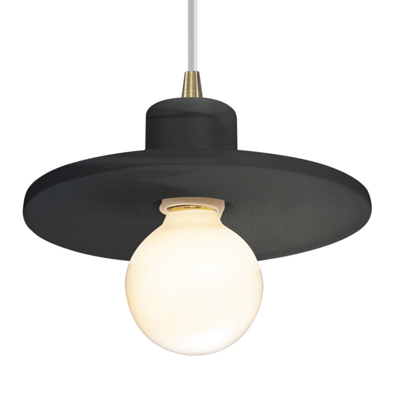 Leni - Light Single Pendant, Gloss Grey, Antique Brass