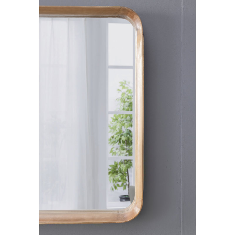 Miroir carré 32 po x 32 po avec cadre en bois - salon, salle de bain, entrée. Style ravissant, bords arrondis. Miroir 29,9 po x 29,9 po, 50% bois de pin, 25%, 19,6 lb, bordure en bois brun simple