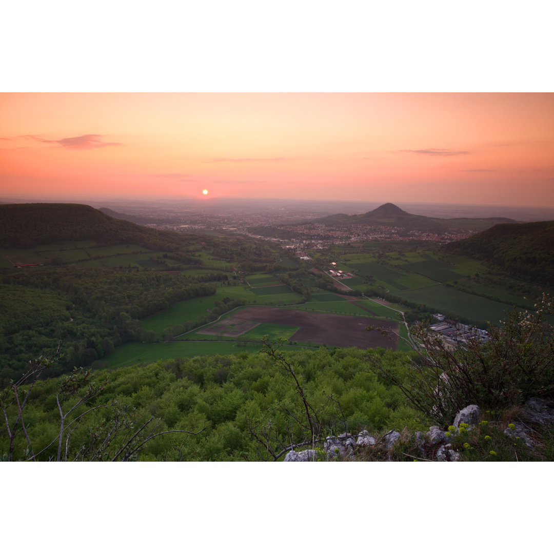 Sonnenuntergang Schwäbische Alb von ManuWe - Leinwandbild