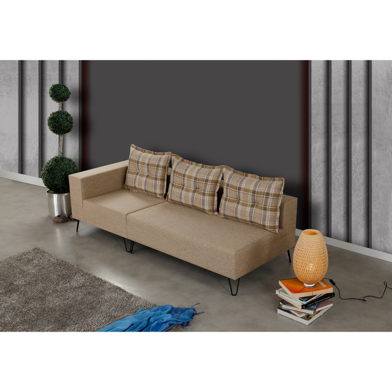 Canapé rembourré 78,7 po Roullard, 100 % polyester brun