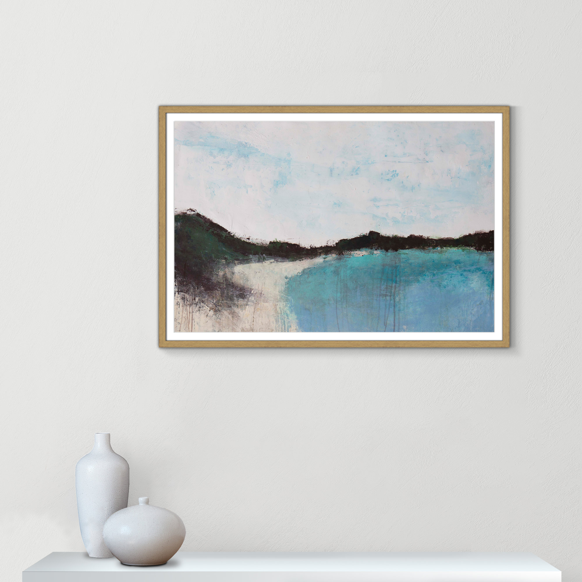 Mountainside Lakeview III by Filippo Ioco - Print, Natural Framed, 29.5" H x 41.5" W x 0.75" D