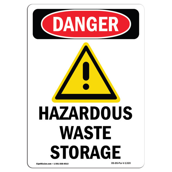 SignMission Hazardous Waste Storage Danger Sign | Wayfair