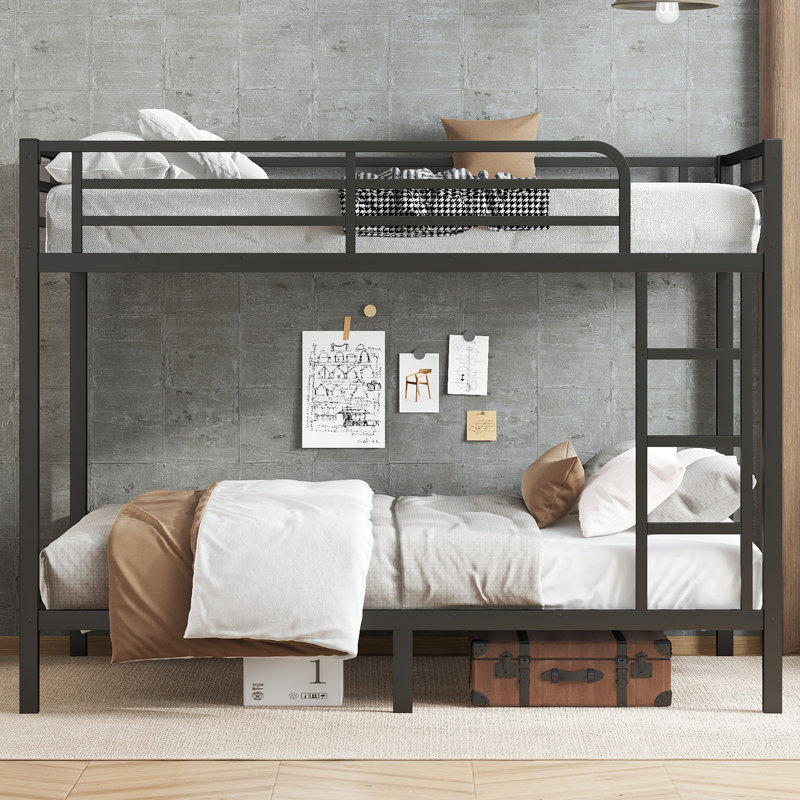 Metal Full XL over Full XL Bunk Bed for Teens & Adults, Space-Saving, Noise-Reducing, No Box Spring Needed