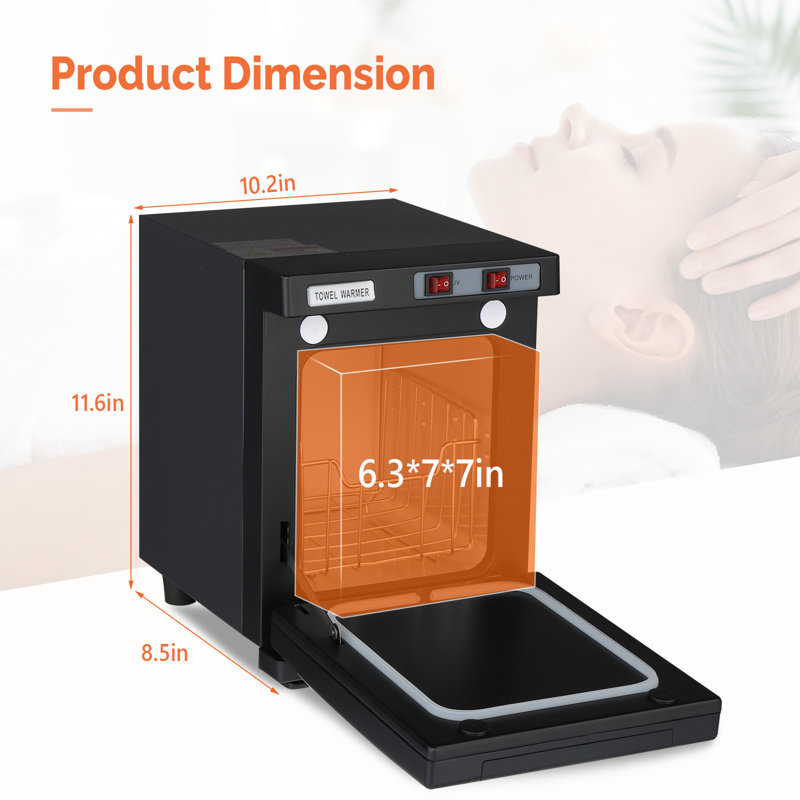 Chauffe-serviettes chaud pour le massage du visage, armoire chauffante pour serviettes Esthetician, Noir