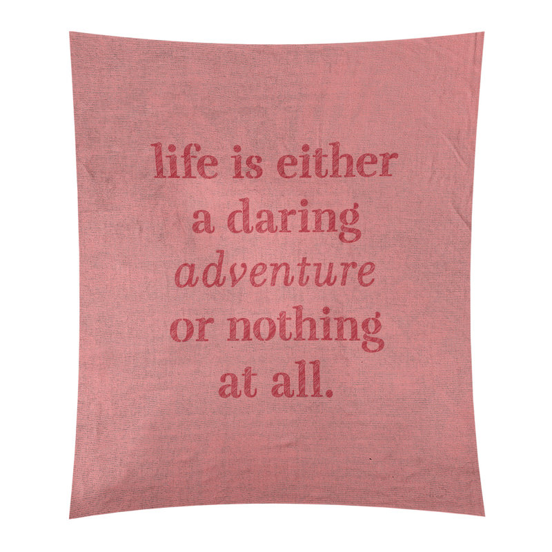 Tapisserie en polyester "life quote" adventure, H 80 po x l 68 po, Rouge