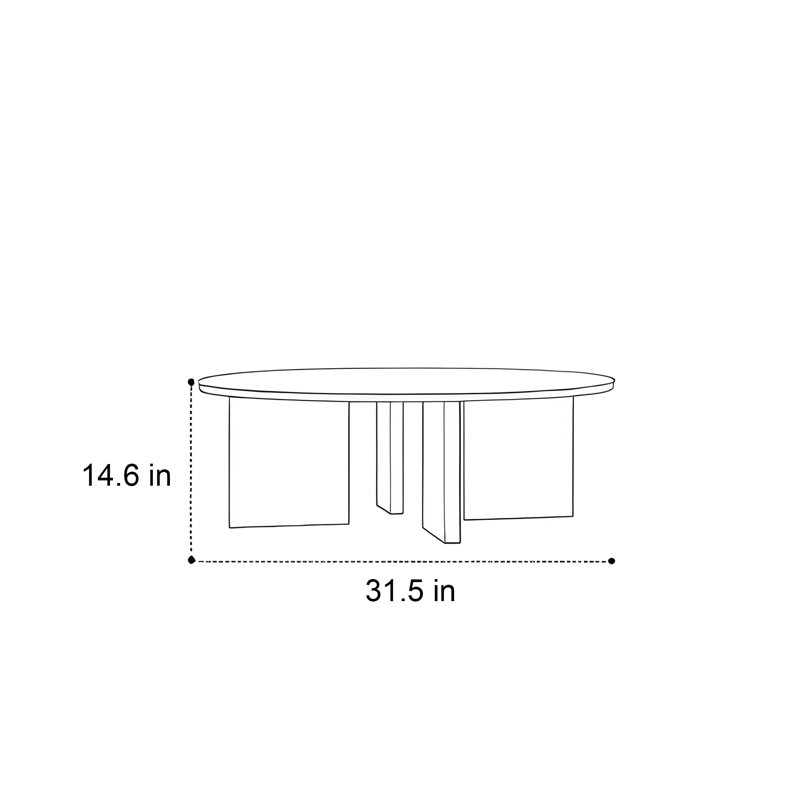 Delmont, H 14,6 po x l 31,5 po x P 31,5 po