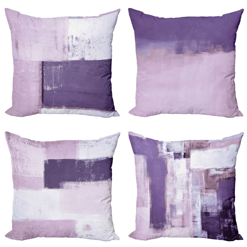 Reversible Pillow Cover, 24" H x 24" W, Eggplant Mauve / Lilac