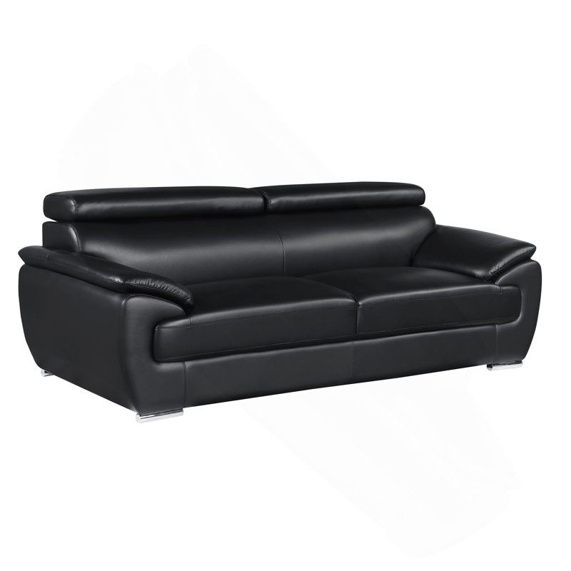Canapé en cuir véritable, Noir