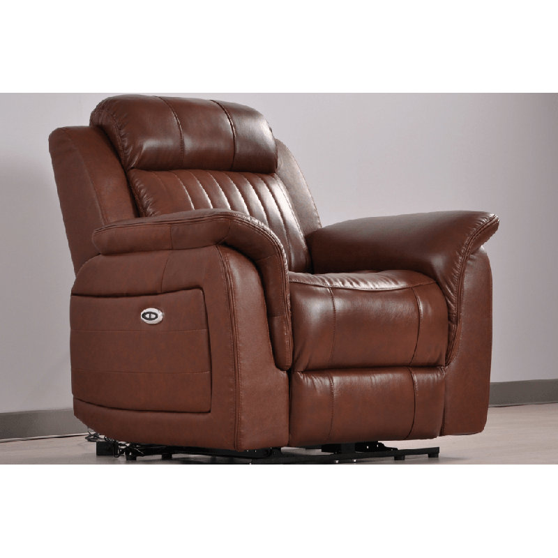 Cenaida Genuine Leather Electric Power Recliner Armchair, Tan