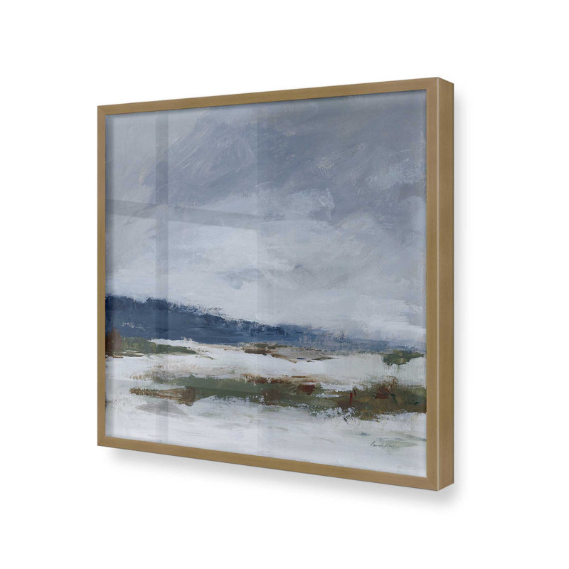 Cold Winter's Day Print, 21.75" H x 21.75" W, Brushed Gold Single Picture Framed, Solid Wood
