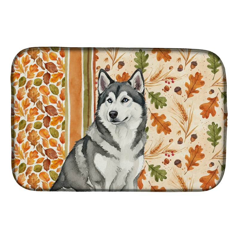 Tapis de vaisselle gris et blanc Malamute Heirloom