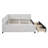 Full Size Upholstered Daybed with 2 Storage Drawers Sofa Bed Frame No Box Spring Needed, Linen Fabric (Beige)(OLD SKU:LP000172AAA

)-1892938394