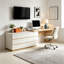 Table de meuble-lavabo extensible 97,6 po / bureau d'ordinateur réglable en L avec 6 tiroirs de rangement spacieux-128534196