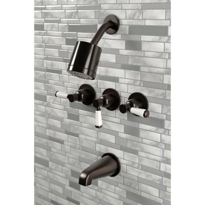 Kingston Brass Paris Triple-Handle Tub and Shower Faucet
