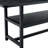 71"×35.4" Modern Spliced Dining Table, 4 Black Textured MDF Combined Tabletop With 43.3"×19.7" Lower Storage Shelf, Family Gathering Dinner Table-1013359623