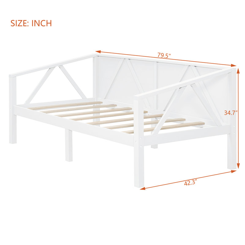 Twin Size White Wood Frame Daybed, Modern Multi-Functional Sofa Bed for Bedroom & Living Room, No Box Spring Needed, Twin