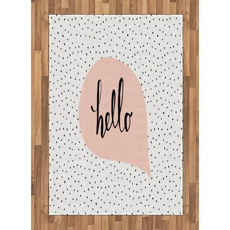 Hello High Density Long Fiber Poly Threads Decorative Area Rug Carpet, Rectangle 4' x 5'8"