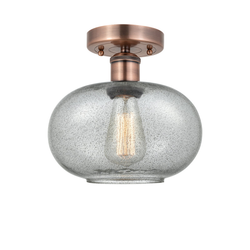 Plafonnier semi-encastré Bobtown, Gris anthracite, Bronze huilé