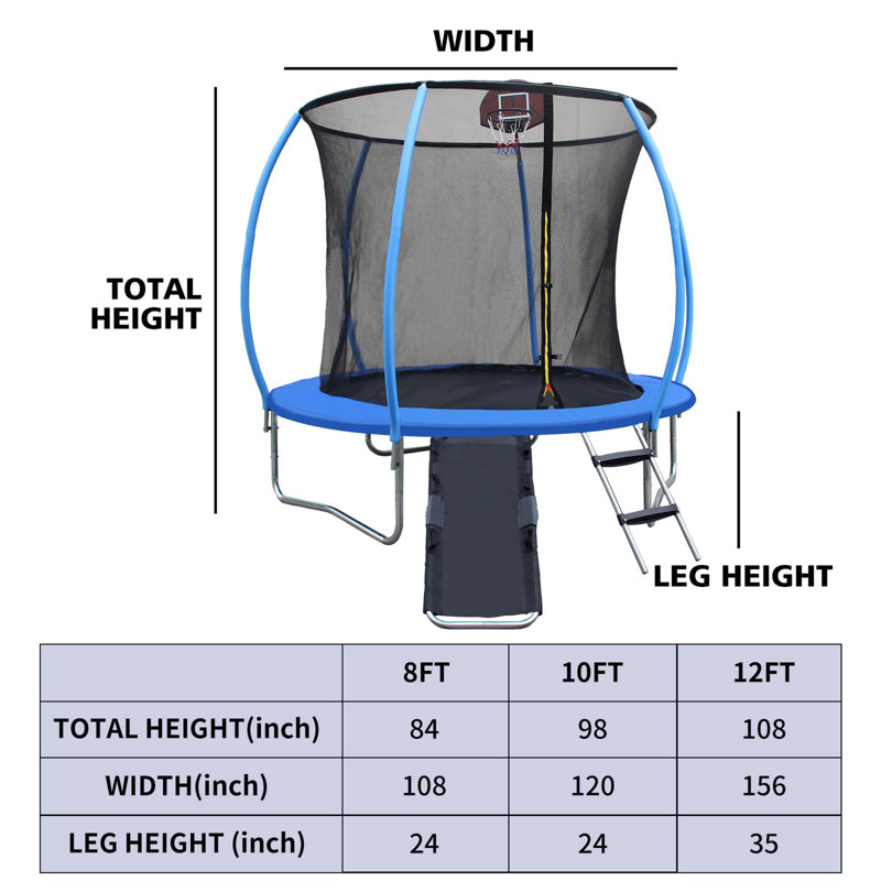 Outdoor Kids' Trampoline with Advanced Safety Features and Durable Construction